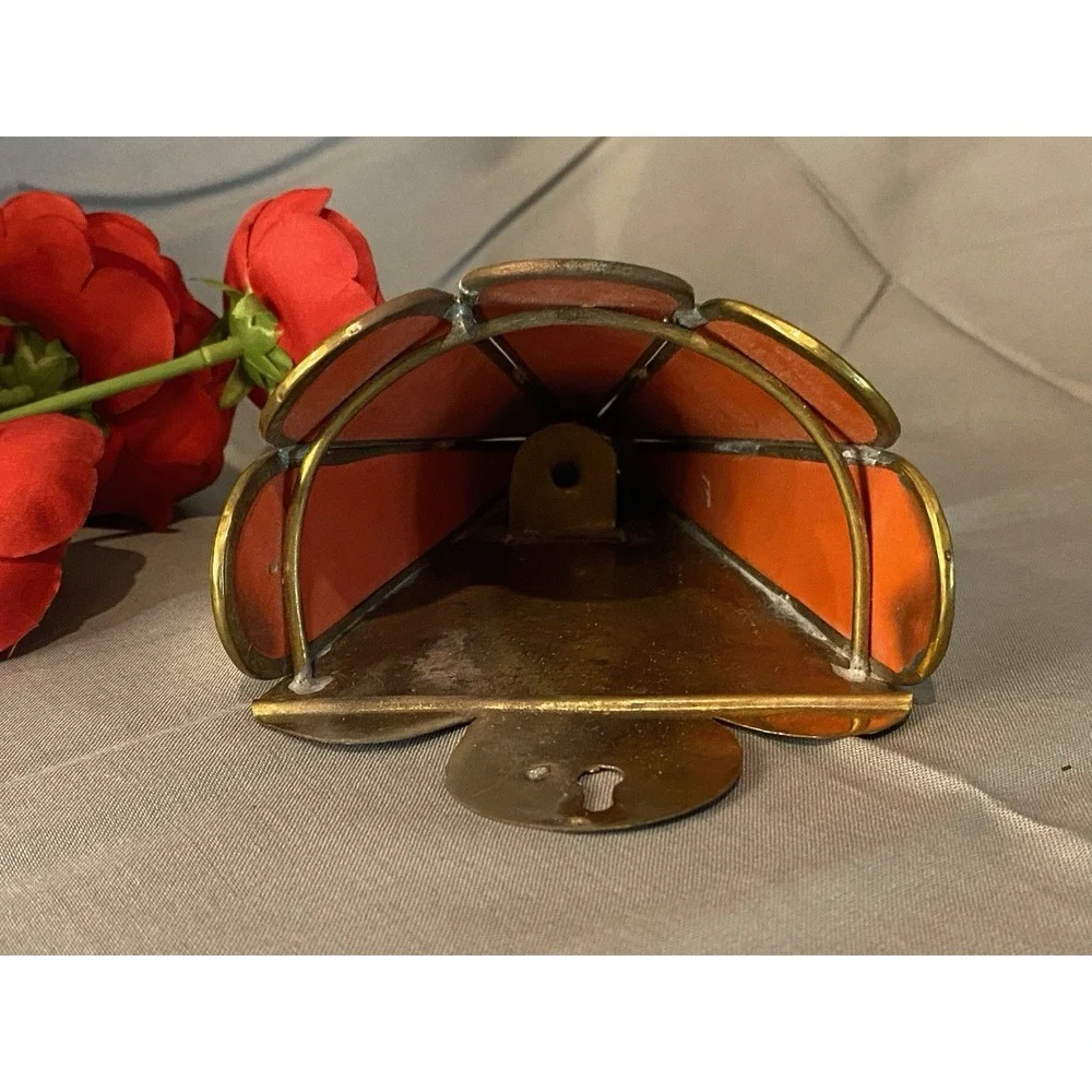 Mirrored Metal Wall Flower Hanger With A Dozen Faux Red Roses